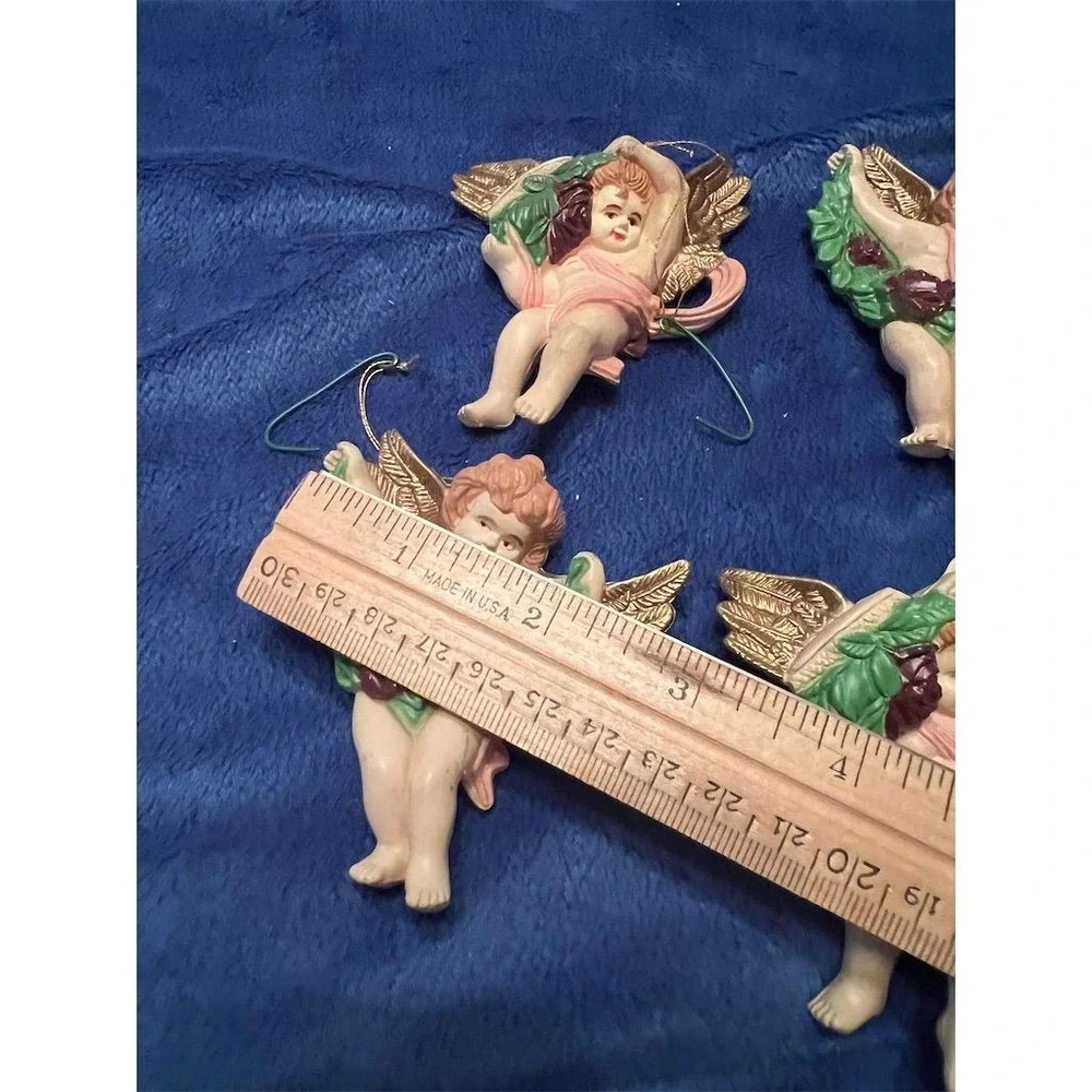 Fontanini Vintage Cherub Angel Christmas‎ Ornaments Set of 4 Multicolor decor